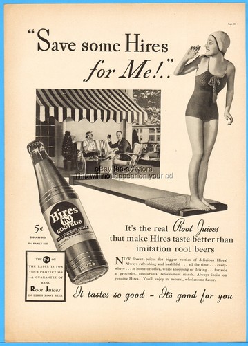 1937 hires root beer swimming - hires,