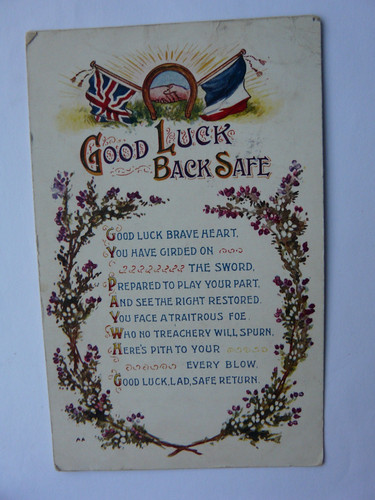 Ww1 patriotic postcard - patriotic, sent