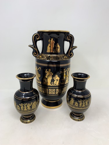 Vase set black - vase, gold