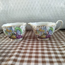 Vtg Set Pompadour BCM Lord Nelson Ware Creamer & Open Sugar Bowl England Canada