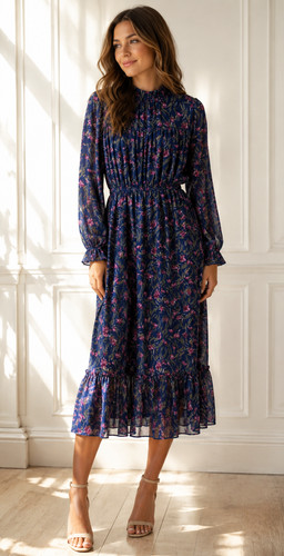 Maxx floral chiffon dress - tk,