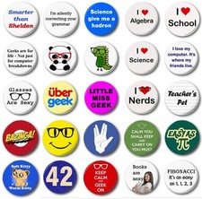 GEEKS  (Various Designs) - 1" / 25mm Button Badge -- Novelty Nerds