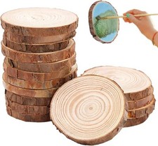 10xNatural Wood Log Slice Tree