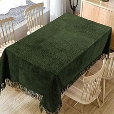 Traditional Large Cotton Chenille Table Covers Party Kitchen Tablecloth Non Iron