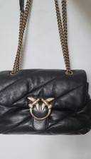 Pinko Big Love Puff  Black Leather Crossbody Bag