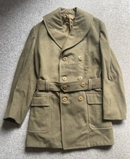 Vintage WWII Army Regulation Officers Wool Overcoat 35L 1942 Doeskin 1940s GI