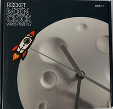 NEW Metal Rocket Moon Clock