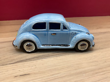 Very Rare Vintage Pottery Blue beatle Hand Made Model Car
