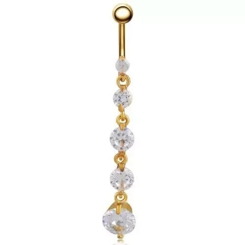 Belly bars gold button - gold,