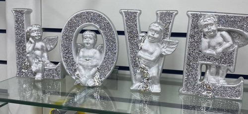 Love sign sparkle silver - sign, angel