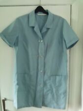 Ladies Nylon Overall - Rustly/Crinkly Light Blue Pinny short sleeve VGC overall 