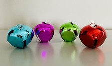 Paperchase Jingle Bells Christmas Tree Craft Decorations x 4 Large Shiny