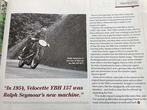 Velocette mss ralph seymour - mss,