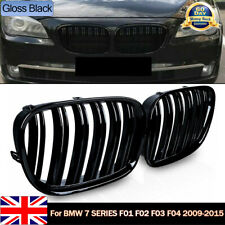 FOR BMW 7 SERIES F01 F02 F03 F04 M STYLE GLOSS BLACK DOUBLE FRONT KIDNEY GRILLES