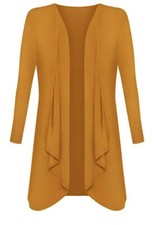 Ladies Waterfall Boyfriend Cardigan Womens Long Sleeve Open Front Jersey Top UK