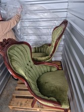 Victorian Pair Green Velvet