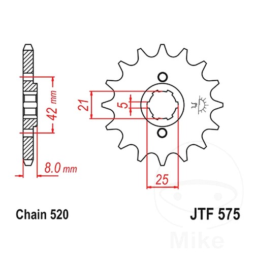 Front sprocket tooth 520 - jt,