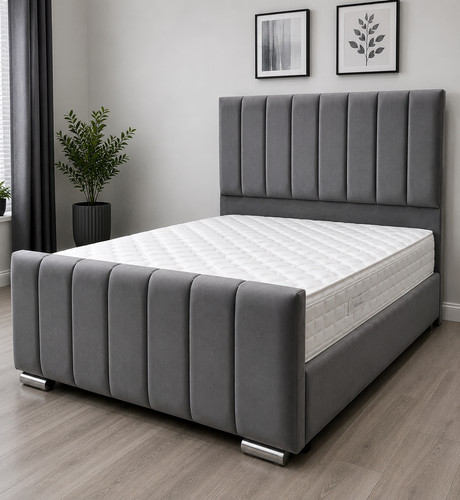 Ottoman panel grey - panel, plush