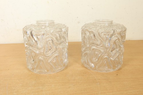 Pair clear glass - of, abstract