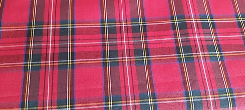 Red tartan scottish cotton - red,