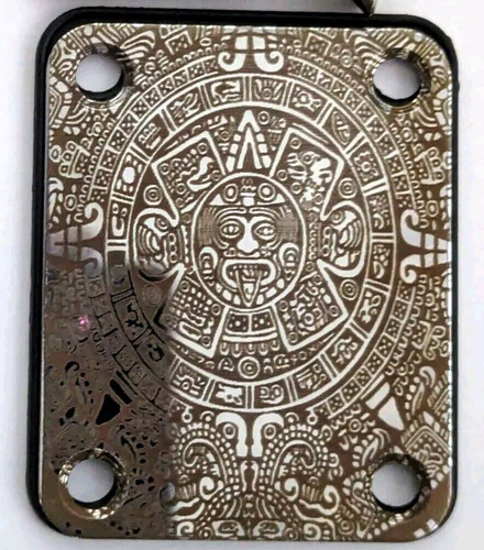 Custom guitar neck plate aztec - neck,