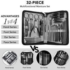 32 Piece Manicure Pedicure Nail Care Set Cutter Clippers Tool Kit For Women Men