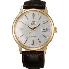 Orient Bambino Version 2 Automatic White Dial Brown Leather Strap Men's Watch 
