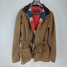 Barbour 'Vintage International' Wax Green Jacket Ladies UK 14 Union Jack Lining