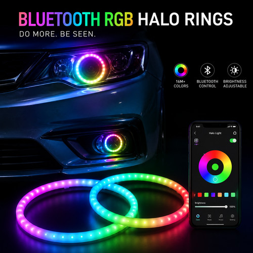 2pcs dynamic rgb halo rings - dynamic,