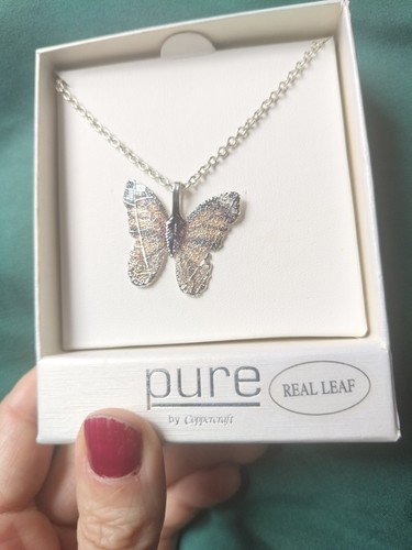 Sterling silver real leaf - real,