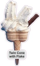 Ice cream van sticker Twin Plain Cone Flake 99 whippy ice cream stickers decals