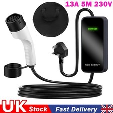 EV Charging Cable Type 2 UK Plug 3 Pin Electric Vehicle Car Charger Protable 13A