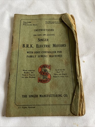 Singer brk electric - singer, motors