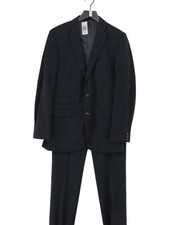 Jigsaw Men's Two Piece Suit Chest: 40 in Blue Wool with Other, Viscose 2 Piece