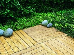 Wooden garden decking tiles - wooden,