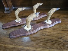 Vintage Deer Foot & Antler Hooks French Taxidermy Rifle Rack