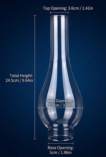 Clear glass lamp chimney - glass,