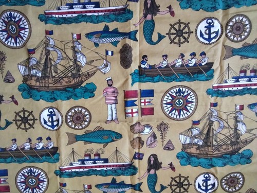 Vintage fabric ship ahoy - vintage, an