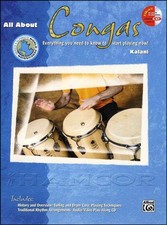 All About Congas Drum Music Book/CDROM plus Drum Rudiments Bookmark
