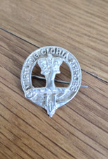 Vintage Scottish Clan Robertson Sterling Silver Badge Brooch