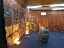 Massive library party backdrop