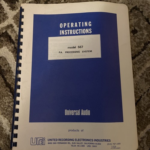 Urei electronics operating - urei,