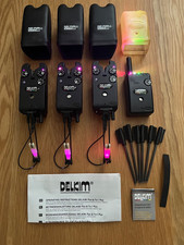 Delkim TXI Plus bite alarms (purple LEDs) x 3 + RX Pro Receiver + lots of extras