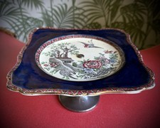 Vintage Royal Winton Grimwades Oriental Pattern Pedestal Cake Stand C1930s