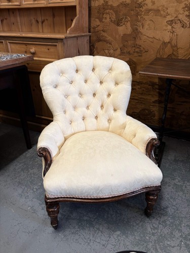 Cream upholstered carved - cream,
