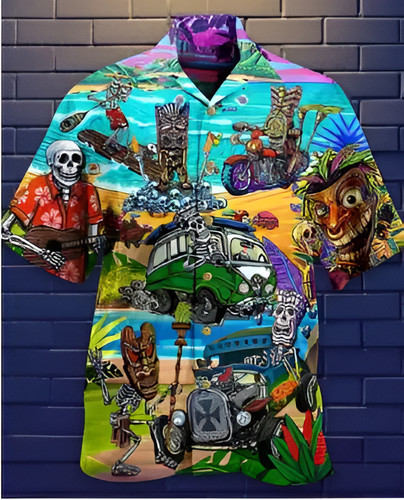 Mens button down shirts skull - down,