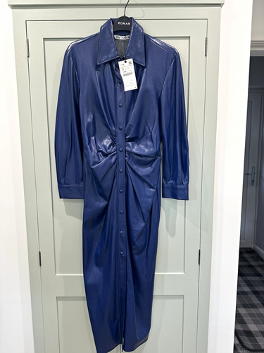 Zara blue faux leather - faux,