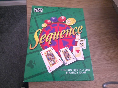 Sequence five row game - in, a