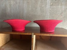 2 X African Tribal Zulu Hat Traditional Handmade Red Basket Hat