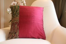 Deep Red Silk Indian Cushion